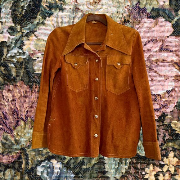 Vintage Suede Western Button Up - Picture 1 of 5